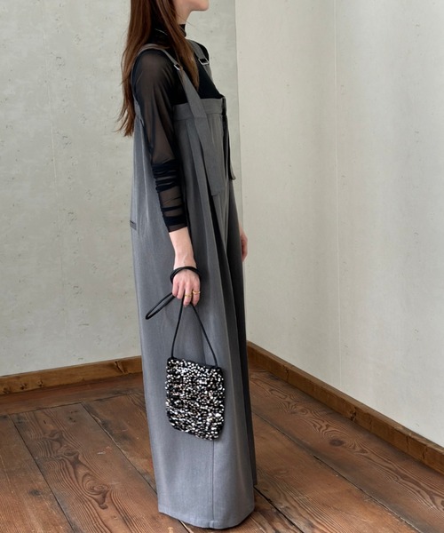 Per sist ence(パーシエンス)の「エステルツイルベルトサロペット(サロペット/オーバーオール・レディース・アイボリー/ブラック/チャコールグレー・FREE)」の11枚目の写真