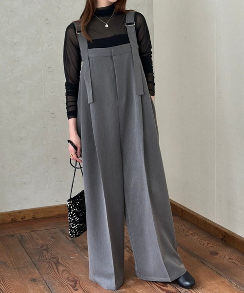 Per sist ence(パーシエンス)の「エステルツイルベルトサロペット(サロペット/オーバーオール・レディース・アイボリー/ブラック/チャコールグレー・FREE)」の16枚目の写真