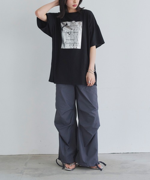 カラフルアートプリントオーバーサイズTシャツ Comfort Colors アートプリント Tシャツ/オーバーサイズ