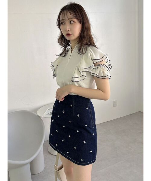 dazzlin（ダズリン）の「スターライドビジュースカート（デニムスカート・レディース・インディゴブルー/ブルー・SMALL/MEDIUM）」の16枚目の写真