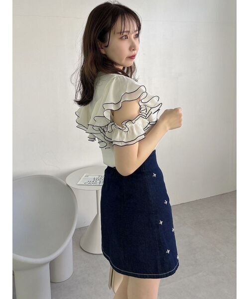 dazzlin（ダズリン）の「スターライドビジュースカート（デニムスカート・レディース・インディゴブルー/ブルー・SMALL/MEDIUM）」の17枚目の写真