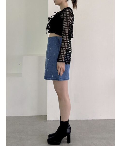 dazzlin（ダズリン）の「スターライドビジュースカート（デニムスカート・レディース・インディゴブルー/ブルー・SMALL/MEDIUM）」の12枚目の写真