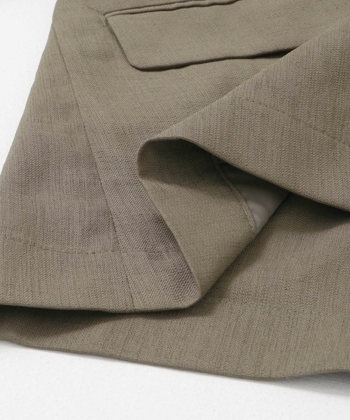 ITEMS URBANRESEARCH（アイテムズ アーバンリサーチ）の「『セットアップ対応』リネンライクハンソデジャケット（セットアップ・レディース・ブラック/モカ・FREE）」の4枚目の写真