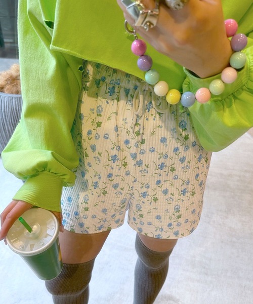 Alley by w closet（アリーバイダブルクローゼット）の「【Alley】ハナガラショートパンツ（その他パンツ・レディース・ブルー系その他/ベージュ系その他・FREE）」の9枚目の写真