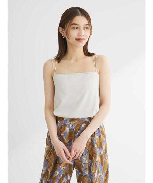 Green　Parks（グリーンパークス）の「カップ付き天竺インナー（インナーウェア/肌着・レディース・ホワイト/ライトベージュ/ブラック・FREE）」の18枚目の写真