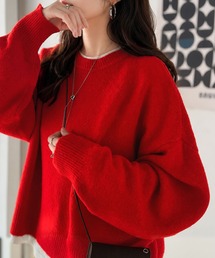 ゆったりふわふわもっちりの癒しアイテム。コクーン シルエット ミックス カラー オーバーサイズニット