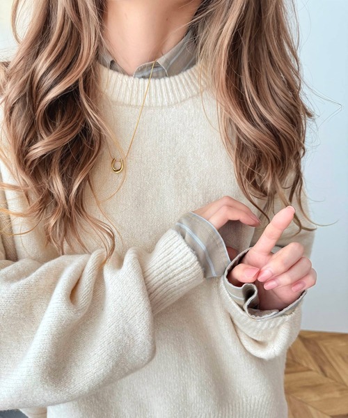 IENAカシミヤシルク混コクーンニット　ナチュラル　美品 2022 イエナ IENA カシミヤ シルク混 コクーン ニット
