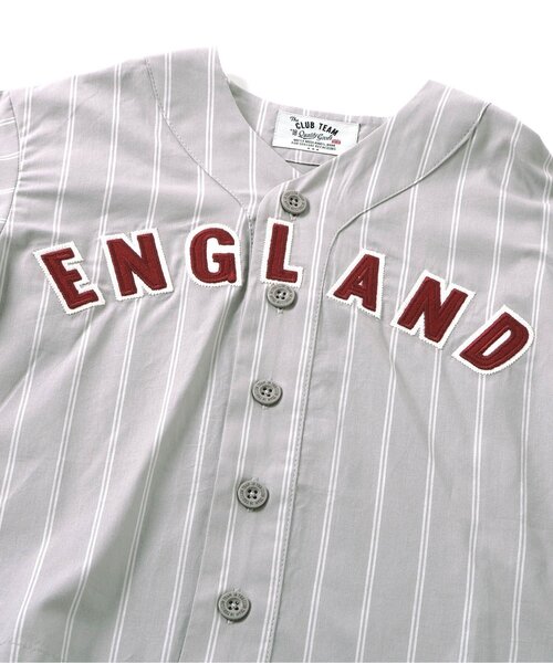 apres les cours(アプレレクール)の「ワッペン付きベースボールシャツ(シャツ/ブラウス・キッズ・ストライプ/オフホワイト・100/110/120/80/130/90)」の7枚目の写真