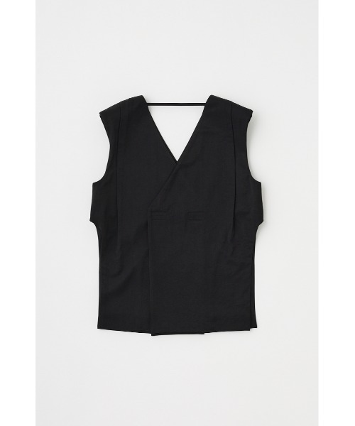 M_(エムアンダーバー)の「原料の一部にリサイクルポリエステルを使用した程よい光沢感と落ち感が美しいレーヨン混ベスト(ベスト・レディース・ブラック/ダークグレー/ライトブラウン・FREE)」の19枚目の写真