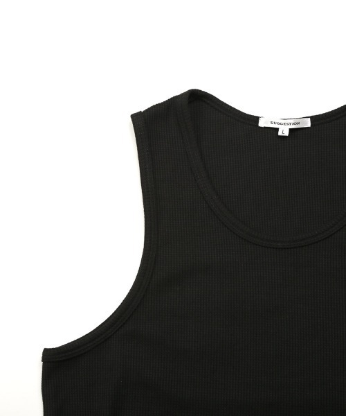 LUXSTYLE(ラグスタイル)の「ワッフルノースリーブタンクトップ(タンクトップ・メンズ・ホワイト/ホワイト系その他/ブラック/ブラック系その他・M/L)」の5枚目の写真