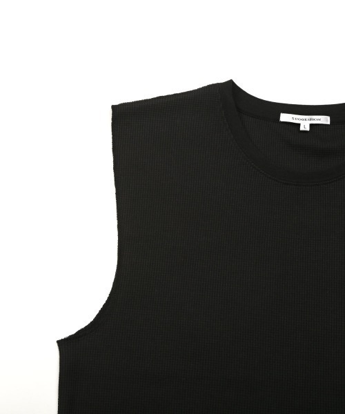 LUXSTYLE(ラグスタイル)の「ワッフルノースリーブタンクトップ(タンクトップ・メンズ・ホワイト/ホワイト系その他/ブラック/ブラック系その他・M/L)」の8枚目の写真