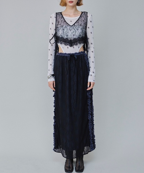 VIOLETTA（ヴィオレッタ）の「サイドリボンレースベスト（ベスト・レディース・ブラック/ホワイト・FREE）」の19枚目の写真