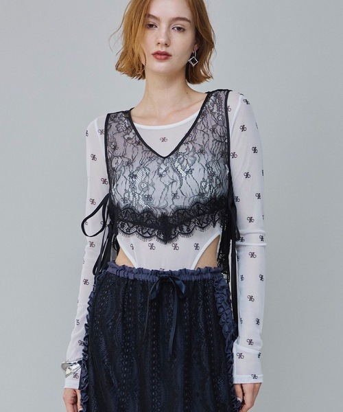 VIOLETTA（ヴィオレッタ）の「サイドリボンレースベスト（ベスト・レディース・ブラック/ホワイト・FREE）」の22枚目の写真