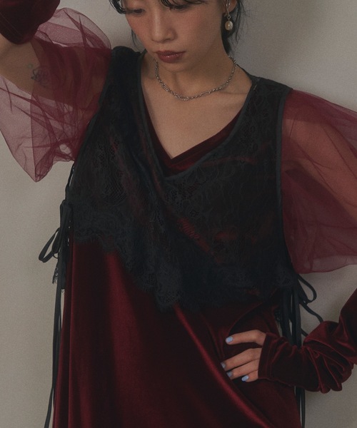 VIOLETTA（ヴィオレッタ）の「サイドリボンレースベスト（ベスト・レディース・ブラック/ホワイト・FREE）」の9枚目の写真