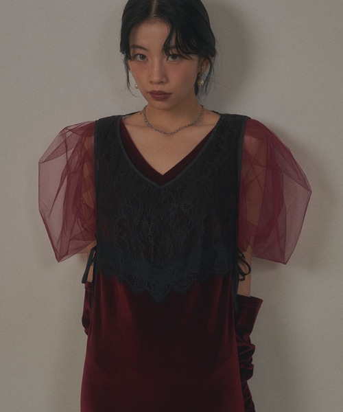 VIOLETTA（ヴィオレッタ）の「サイドリボンレースベスト（ベスト・レディース・ブラック/ホワイト・FREE）」の11枚目の写真