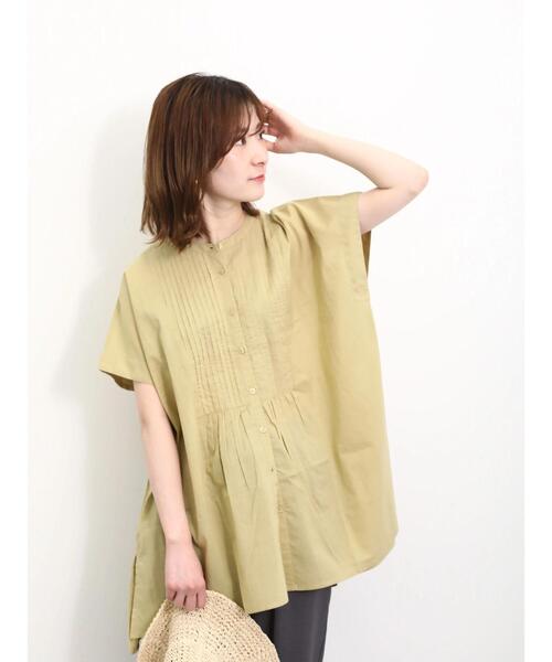 Samansa Mos2 blue（サマンサモスモスブルー）の「【Made in India】ピンタックブラウス（シャツ/ブラウス・レディース・ブラック/オフホワイト/イエロー・F）」の3枚目の写真