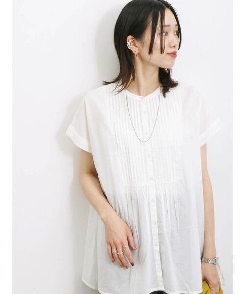 Samansa Mos2 blue（サマンサモスモスブルー）の「【Made in India】ピンタックブラウス（シャツ/ブラウス・レディース・ブラック/オフホワイト/イエロー・F）」の17枚目の写真