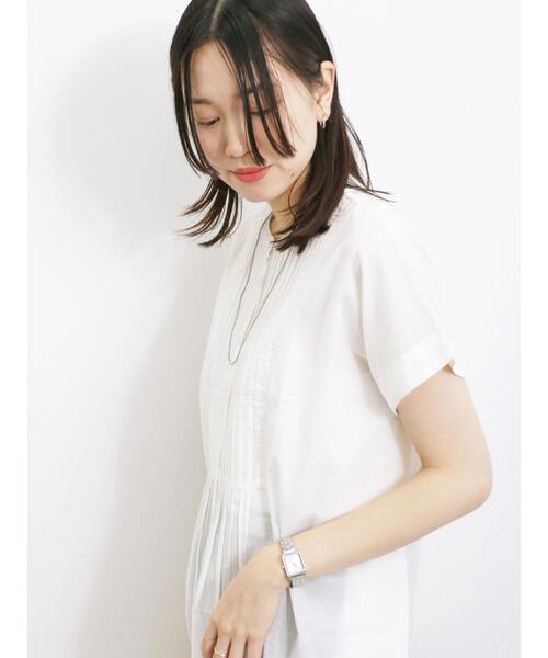 Samansa Mos2 blue（サマンサモスモスブルー）の「【Made in India】ピンタックブラウス（シャツ/ブラウス・レディース・ブラック/オフホワイト/イエロー・F）」の20枚目の写真