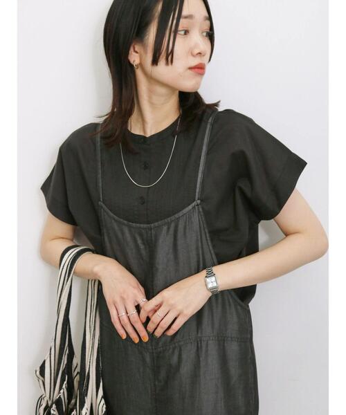 Samansa Mos2 blue（サマンサモスモスブルー）の「【Made in India】ピンタックブラウス（シャツ/ブラウス・レディース・ブラック/オフホワイト/イエロー・F）」の5枚目の写真