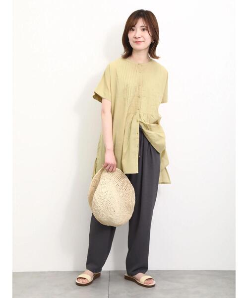 Samansa Mos2 blue（サマンサモスモスブルー）の「【Made in India】ピンタックブラウス（シャツ/ブラウス・レディース・ブラック/オフホワイト/イエロー・F）」の11枚目の写真