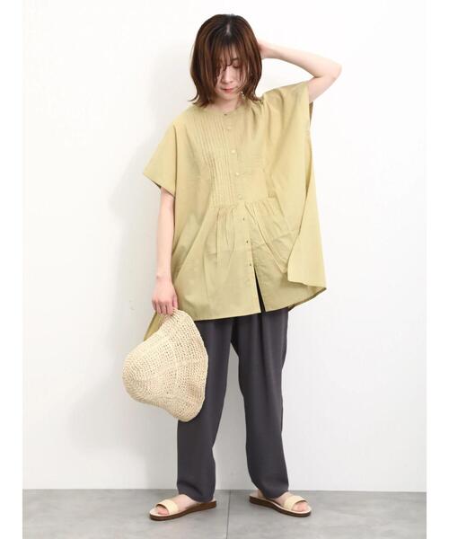 Samansa Mos2 blue（サマンサモスモスブルー）の「【Made in India】ピンタックブラウス（シャツ/ブラウス・レディース・ブラック/オフホワイト/イエロー・F）」の12枚目の写真