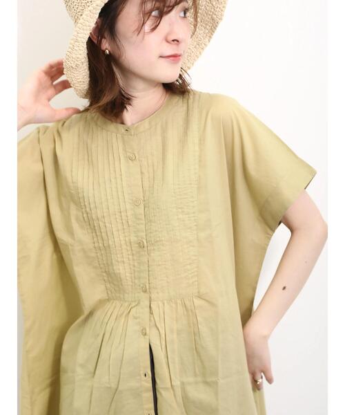 Samansa Mos2 blue（サマンサモスモスブルー）の「【Made in India】ピンタックブラウス（シャツ/ブラウス・レディース・ブラック/オフホワイト/イエロー・F）」の14枚目の写真