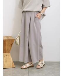 Samansa Mos2 blue | ラップ風ワイドパンツ(その他パンツ)
