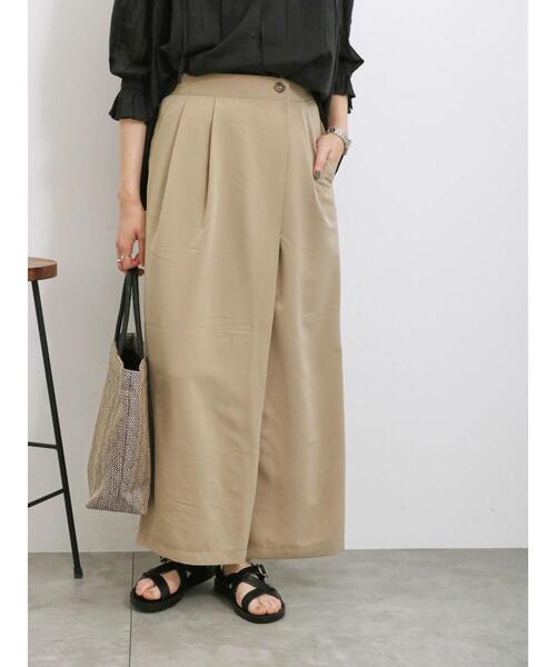 Samansa Mos2 blue（サマンサモスモスブルー）の「ラップ風ワイドパンツ（その他パンツ・レディース・チャコールグレー/グレー/ベージュ・F）」の19枚目の写真