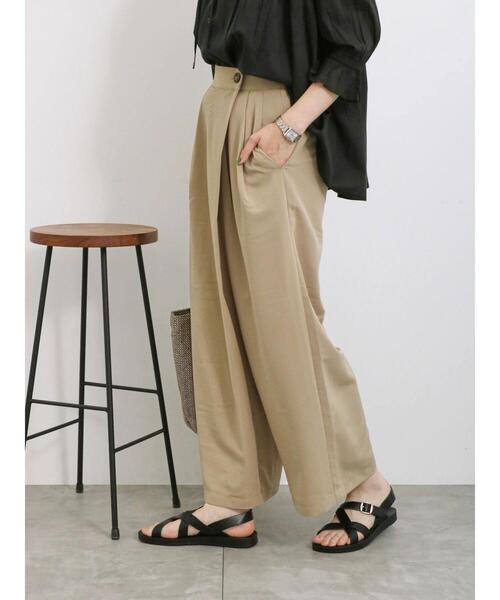 Samansa Mos2 blue（サマンサモスモスブルー）の「ラップ風ワイドパンツ（その他パンツ・レディース・チャコールグレー/グレー/ベージュ・F）」の20枚目の写真