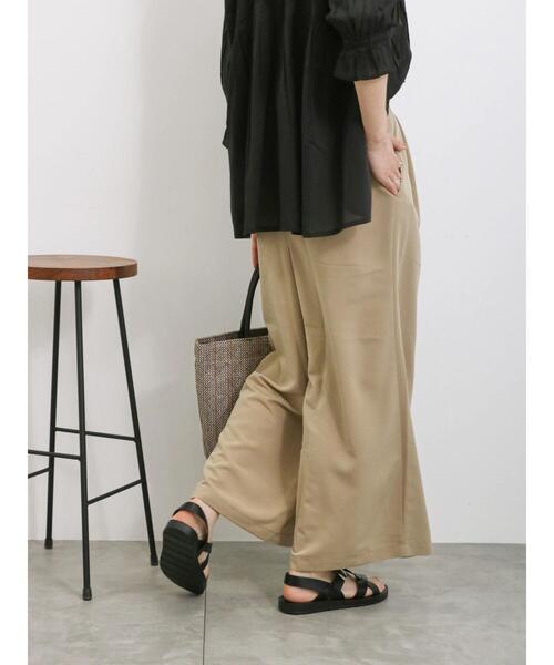 Samansa Mos2 blue（サマンサモスモスブルー）の「ラップ風ワイドパンツ（その他パンツ・レディース・チャコールグレー/グレー/ベージュ・F）」の10枚目の写真