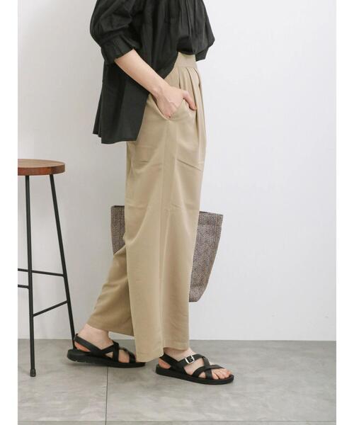 Samansa Mos2 blue（サマンサモスモスブルー）の「ラップ風ワイドパンツ（その他パンツ・レディース・チャコールグレー/グレー/ベージュ・F）」の11枚目の写真