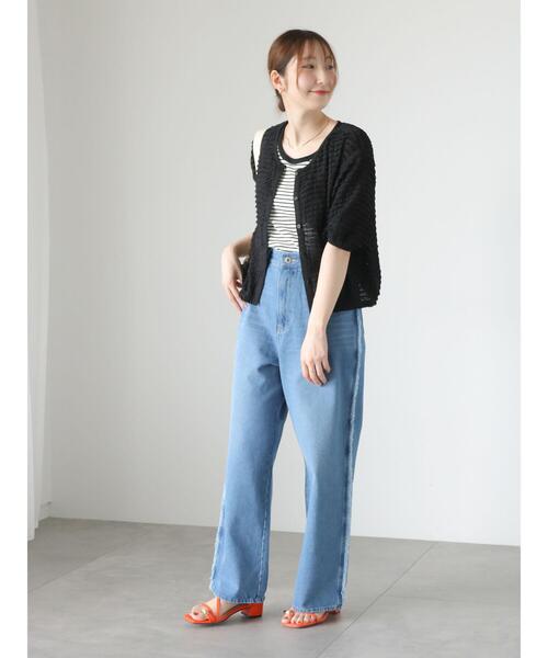 Te chichi TERRASSE（テチチテラス）の「カットフリル前後2WAYカーディガン（カーディガン/ボレロ・レディース・ブラック/グリーン/オフホワイト・F）」の5枚目の写真