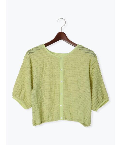 Te chichi TERRASSE（テチチテラス）の「カットフリル前後2WAYカーディガン（カーディガン/ボレロ・レディース・ブラック/グリーン/オフホワイト・F）」の9枚目の写真