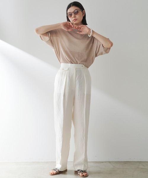 Whim Gazette(ウィムガゼット)の「ラメニットTシャツ(Tシャツ/カットソー・レディース・ブラック/ピンクベージュ/ベージュ・FREE)」の19枚目の写真