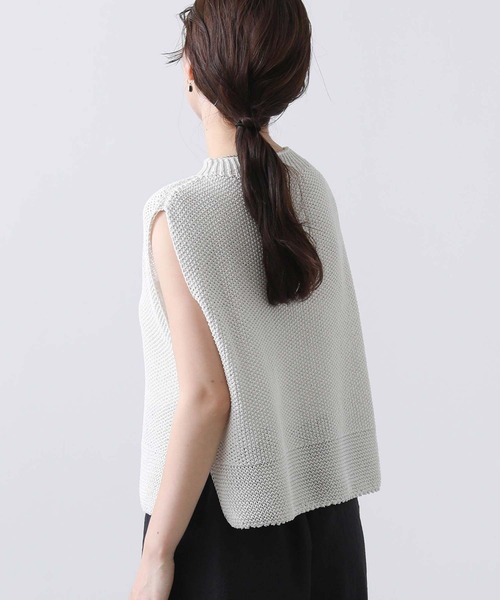 CLOCHE(クロッシェ)ケープニット ジップ ケープ　 チャコール CLOCHE クロッシェ hwyl ヒューイル 24秋冬ご予約】 ボアノーカラ