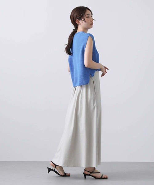 CLOCHE（クロシェ）の「和紙混ホールＧフレンチニット（ニット/セーター・レディース・ブルー/グレイッシュベージュ・FREE）」の21枚目の写真