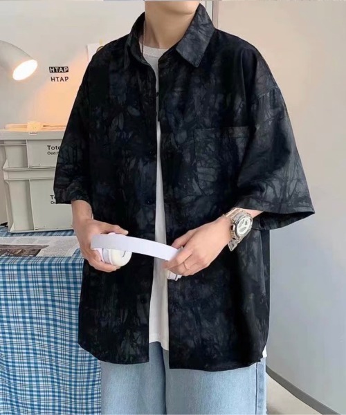 CREARE -LINO-（クレアーレリノ）の「タイダイ柄/ニュアンス半袖シャツ（シャツ/ブラウス・メンズ・ブラック/ブルー・MEDIUM/LARGE）」の13枚目の写真