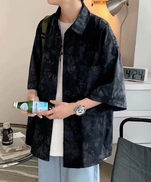 CREARE -LINO-（クレアーレリノ）の「タイダイ柄/ニュアンス半袖シャツ（シャツ/ブラウス・メンズ・ブラック/ブルー・MEDIUM/LARGE）」の10枚目の写真