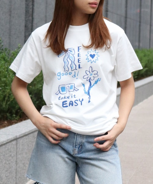 UNIT CHEST】unique unisex T-shirt crayon illustration by