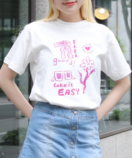 UNIT CHEST】unique unisex T-shirt crayon illustration by