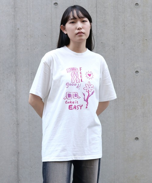 UNIT CHEST(ユニットチェスト)の「【UNIT CHEST】unique unisex T-shirt crayon illustration by ayaka(Tシャツ/カットソー・メンズ・ホワイト系その他/ホワイト・L/M/S)」の7枚目の写真