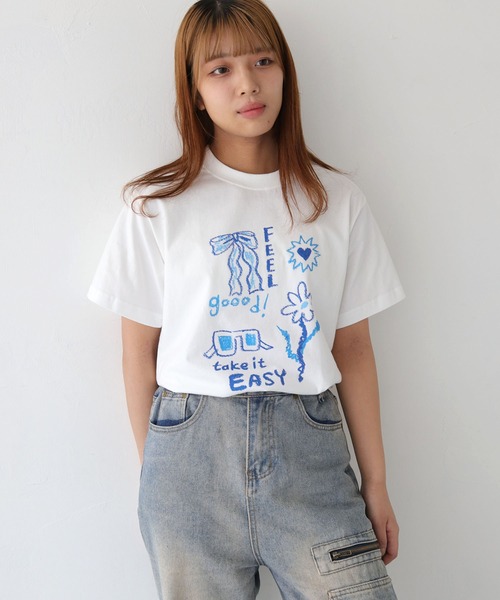 UNIT CHEST(ユニットチェスト)の「【UNIT CHEST】unique unisex T-shirt crayon illustration by ayaka(Tシャツ/カットソー・メンズ・ホワイト系その他/ホワイト・L/M/S)」の11枚目の写真