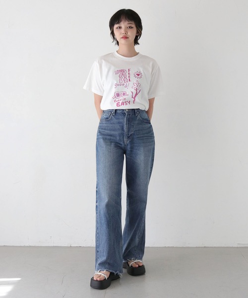 UNIT CHEST(ユニットチェスト)の「【UNIT CHEST】unique unisex T-shirt crayon illustration by ayaka(Tシャツ/カットソー・メンズ・ホワイト系その他/ホワイト・L/M/S)」の4枚目の写真