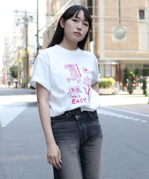 UNIT CHEST(ユニットチェスト)の「【UNIT CHEST】unique unisex T-shirt crayon illustration by ayaka(Tシャツ/カットソー・メンズ・ホワイト系その他/ホワイト・L/M/S)」の6枚目の写真