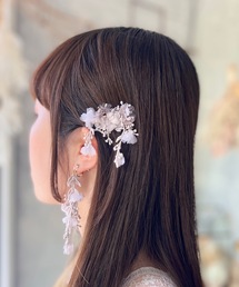 m.soeur（エムスール）の「くすみピンクのなでしこコーム（ヘアピン）」