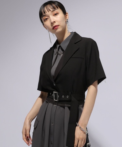 【最終値下げ】ハレ　HARE カットアウトベルトショートジャケット HARE｜カットアウトベルトショートジャケット | Rakuten Fashion