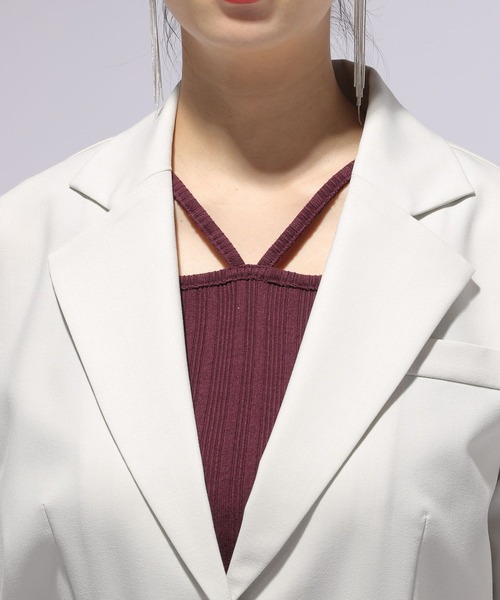 HARE（ハレ）の「カットオフショートジャケット(HARE)（テーラードジャケット・レディース・オフホワイト/ブラック・FREE）」の13枚目の写真