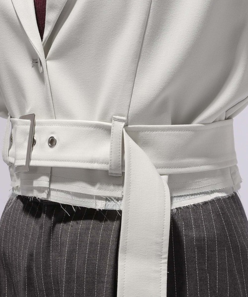 HARE（ハレ）の「カットオフショートジャケット(HARE)（テーラードジャケット・レディース・オフホワイト/ブラック・FREE）」の16枚目の写真