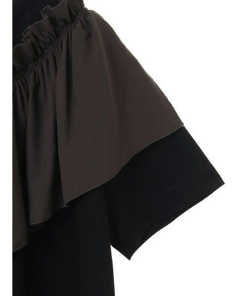 Editt by YECCA VECCA（エディットバイイェッカヴェッカ）の「ラッフルデザインドロストアシメTee（Tシャツ/カットソー・レディース・ブラック/オフホワイト/ネイビー・FREE）」の15枚目の写真