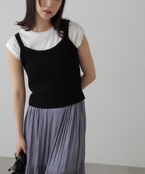 FREE'S MART(フリーズマート)の「◆リブニットタンクトップ(タンクトップ・レディース・ホワイト/グレー/ブラック/レッド・FREE)」の1枚目の写真